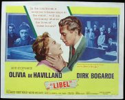 LIBEL 1959 Dirk Bogarde Olivia de Havilland Title Lobby Card