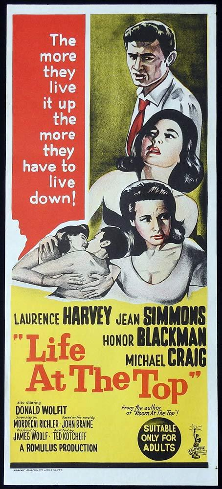 LIFE AT THE TOP Original Daybill Movie Poster Laurence Harvey Jean Simmons