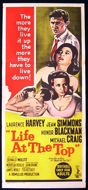 LIFE AT THE TOP Daybill Movie poster Laurence Harvey