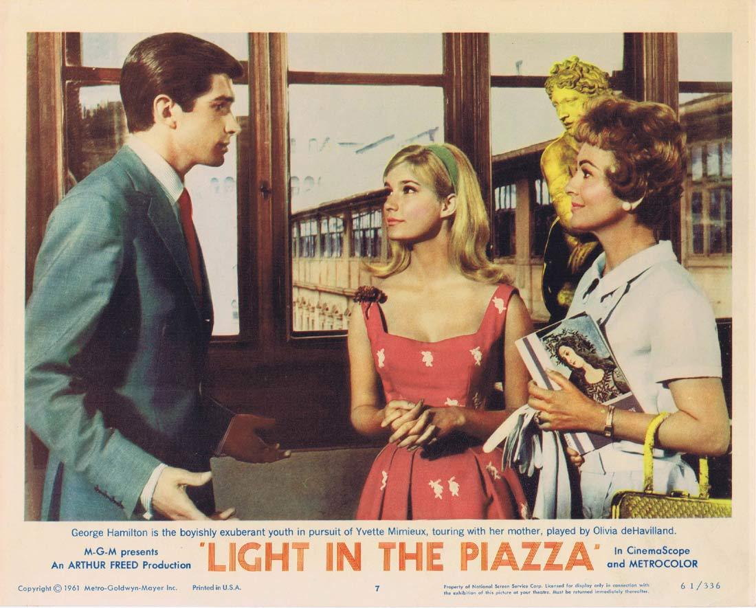 LIGHT IN THE PIAZZA Original Lobby Card 7 Olivia de Havilland Rossano Brazzi