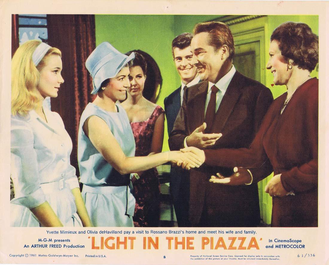 LIGHT IN THE PIAZZA Original Lobby Card 8 Olivia de Havilland Rossano Brazzi