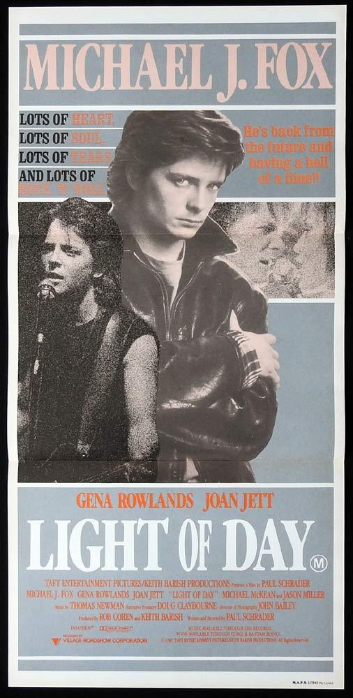 LIGHT OF DAY Rare Daybill Movie poster Michael J. Fox Gena Rowlands Joan Jett