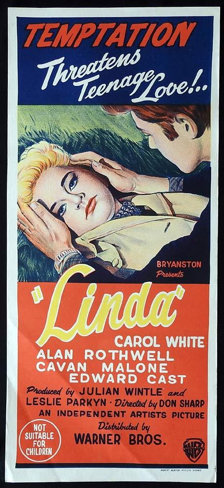 LINDA Original Daybill Movie Poster Carol White Don Sharp