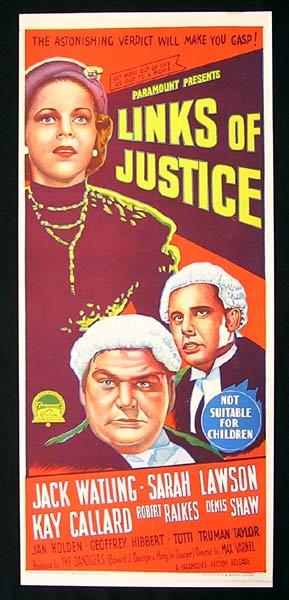 LINKS OF JUSTICE Original Daybill Movie Poster Richardson Studio Courtroom Drama