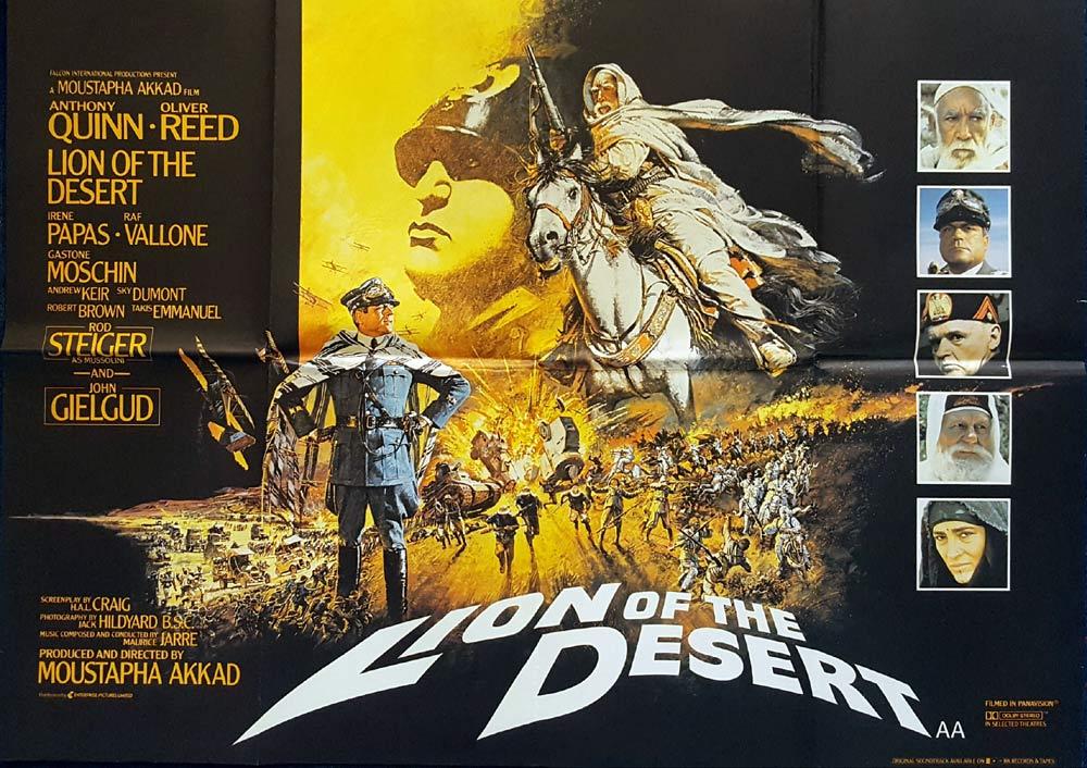 LION OF THE DESERT Original British Quad poster BRIAN BYSOUTH Artwork