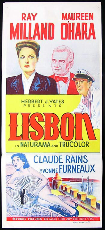 LISBON Original Daybill Movie Poster Claude Rains