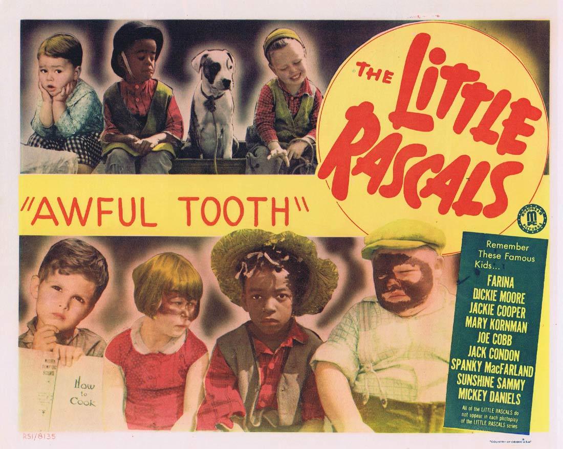 THE LITTLE RASCALS Awful Tooth Vintage Title Lobby Card 1951r