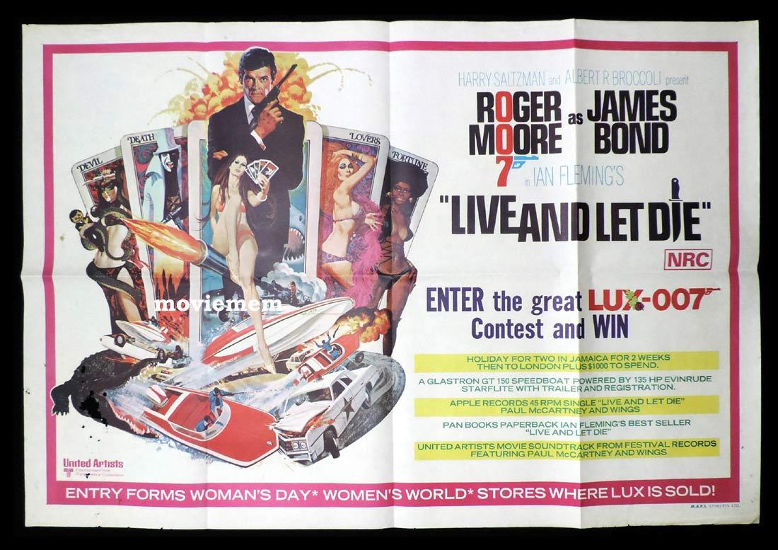 Live And Let Die Special Australian One Sheet Movie Poster James Bond Moviemem Original Movie Posters