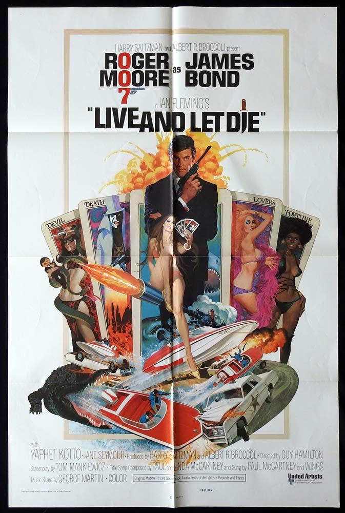 LIVE AND LET DIE Original US One sheet Movie poster James Bond