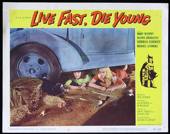 LIVE FAST DIE YOUNG 1958 Bad Girl Norma Eberhardt Lobby card 3
