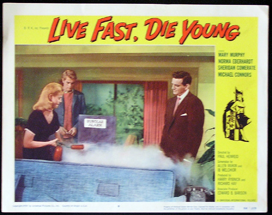 LIVE FAST DIE YOUNG 1958 Bad Girl Mike Connors Lobby card 8