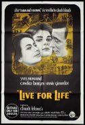 LIVE FOR LIFE One Sheet Movie Poster Lelouch Yes Montand