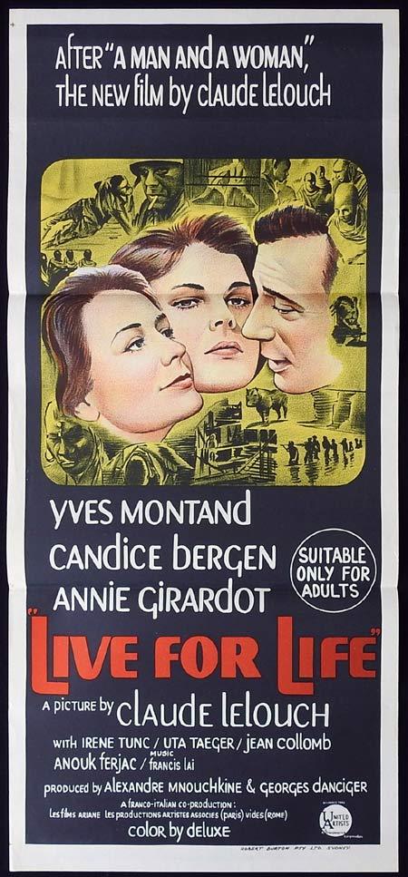 LIVE FOR LIFE Original Daybill Movie Poster Yves Montand Claude Lelouch
