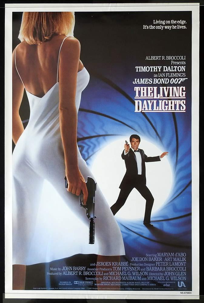 THE LIVING DAYLIGHTS Original US One sheet Movie Poster James Bond Timothy Dalton