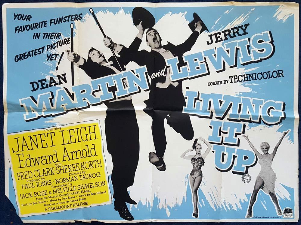 LIVING IT UP British Quad Movie poster Dean Martin Jerry Lewis