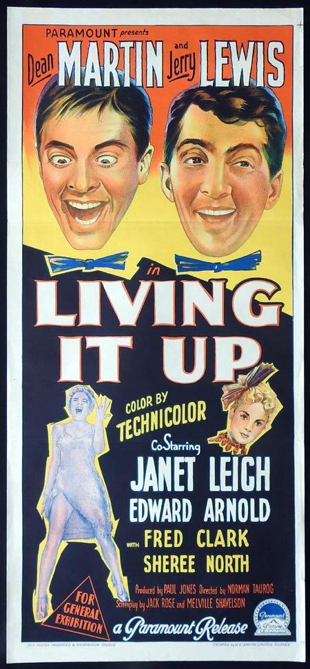 LIVING IT UP Original daybill Movie PosterDean Martin Jerry Lewis Janet Leigh