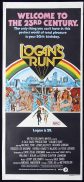 LOGAN'S RUN Original Daybill Movie Poster Michael York Richard Jordan