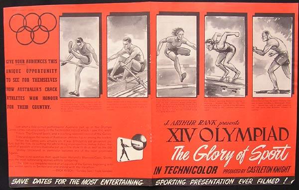 LONDON OLYMPIC GAMES 1948 Rare Trade Advert Australian Documentary