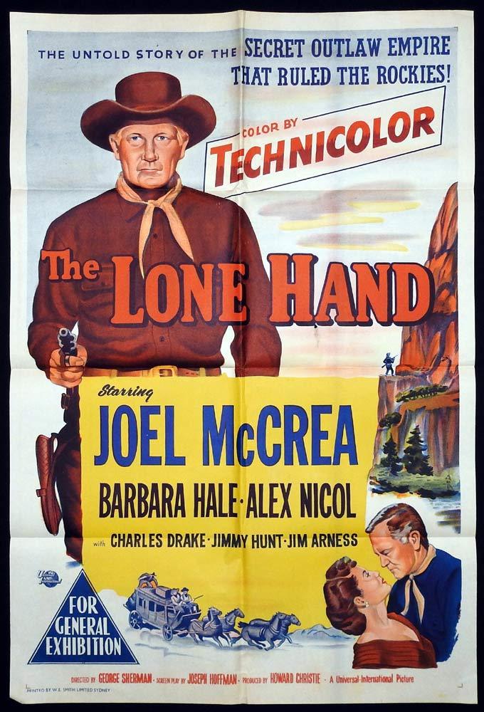 THE LONE HAND Original One sheet Movie poster Joel McCrea