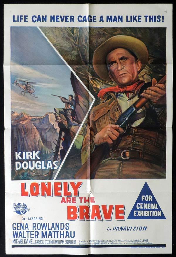 LONELY ARE THE BRAVE One Sheet Movie Poster Kirk Douglas