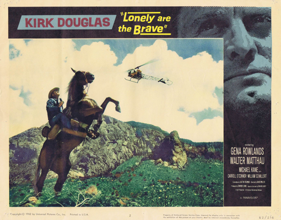 LONELY ARE THE BRAVE 1962 Kirk Douglas US Lobby Card 2