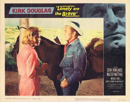 LONELY ARE THE BRAVE 1962 Kirk Douglas US Lobby Card 3