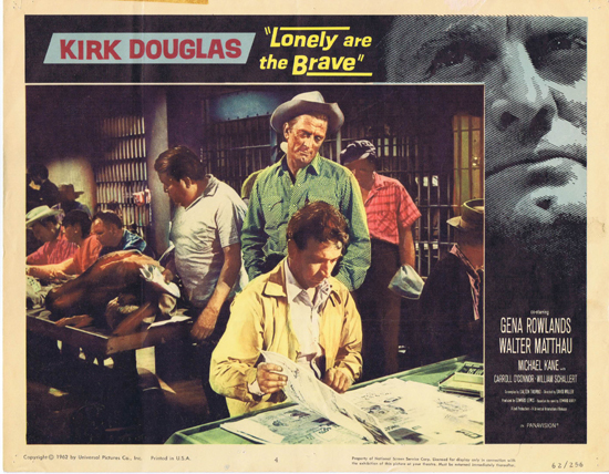 LONELY ARE THE BRAVE 1962 Kirk Douglas US Lobby Card 4