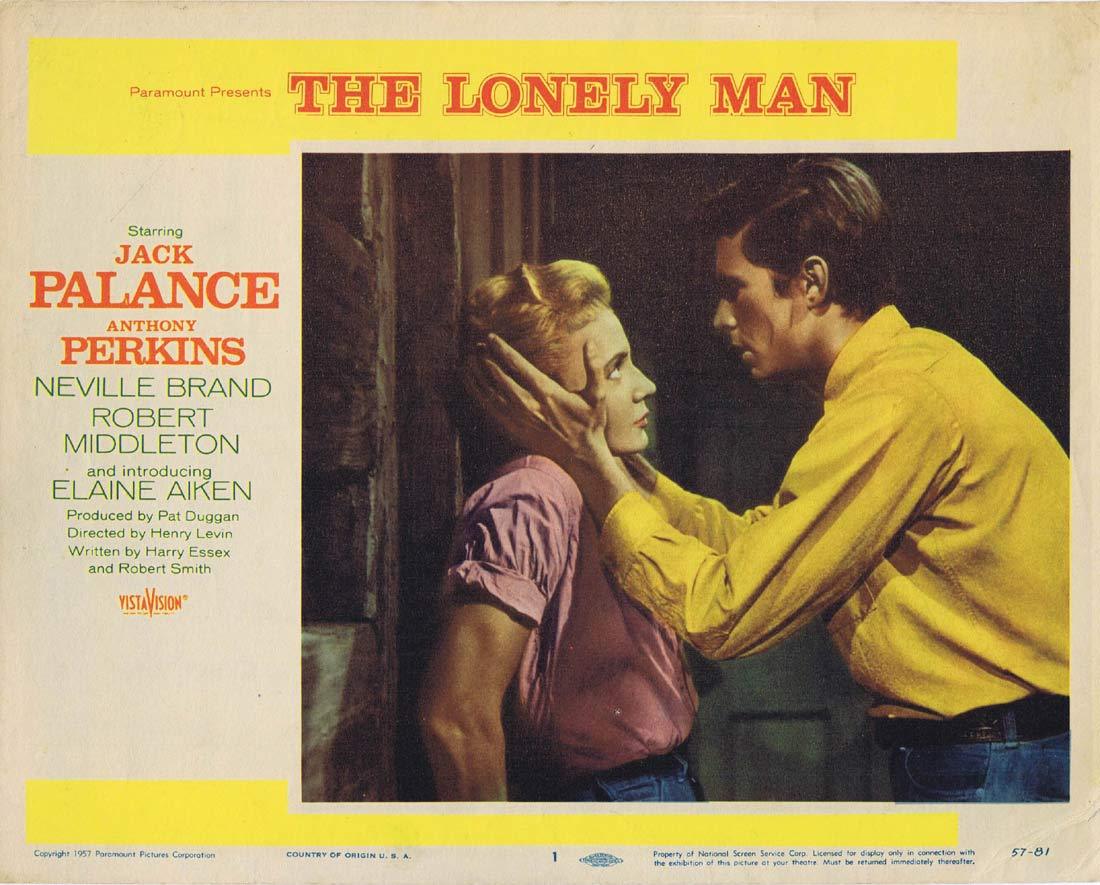 THE LONELY MAN Original Lobby Card 1 Jack Palance Anthony Perkins