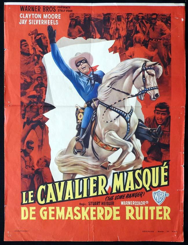 THE LONE RANGER Original Belgian Movie Poster Clayton Moore