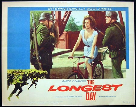 THE LONGEST DAY Lobby Card 1 Irena Demick on bicycle