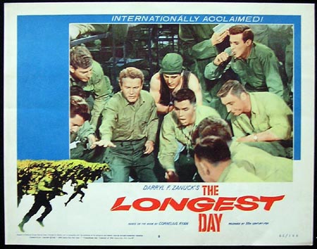 THE LONGEST DAY Lobby Card 8 Red Buttons 1962