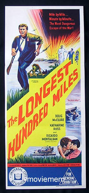 LONGEST HUNDRED MILES Doug McClure ORIGINAL Daybill Movie poster