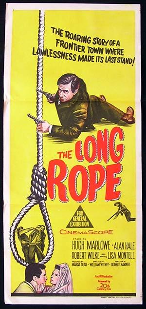 THE LONG ROPE ’61 Hugh Marlowe RARE ORIGINAL poster