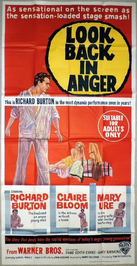 LOOK BACK IN ANGER Original 3 Sheet Movie Poster Richard Burton Claire Bloom