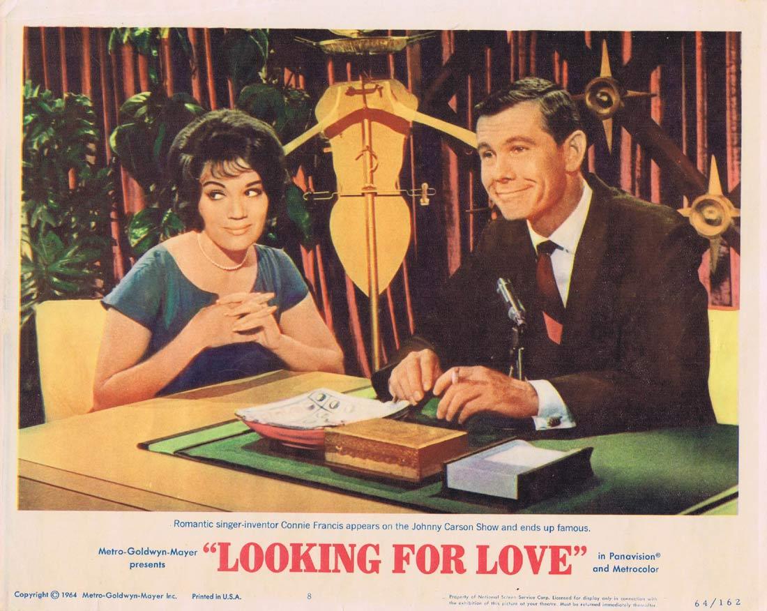 LOOKING FOR LOVE Lobby card Connie Francis Johnny Carson
