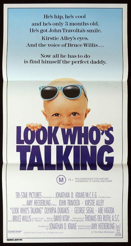 LOOK WHO’S TALKING Original Daybill Movie Poster John Travolta Kirstie Alley