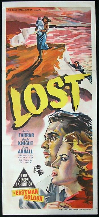 LOST ’55 David Farrar RARE Daybill Movie poster