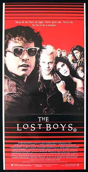 THE LOST BOYS 1987 Keifer Sutherland VAMPIRE daybill Movie Poster