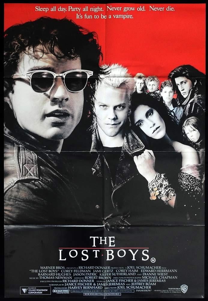 THE LOST BOYS One sheet Movie Poster Keifer Sutherland Vampire