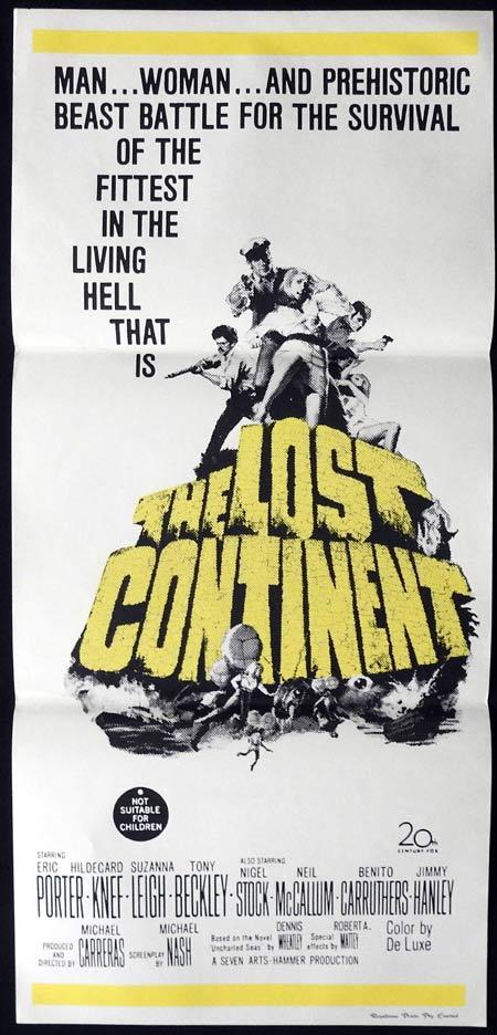 THE LOST CONTINENT Original Daybill Movie Poster Eric Porter Hildegard Knef Hammer Films