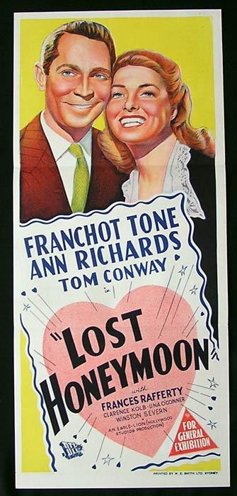 LOST HONEYMOON Daybill Movie Poster Franchot Tone