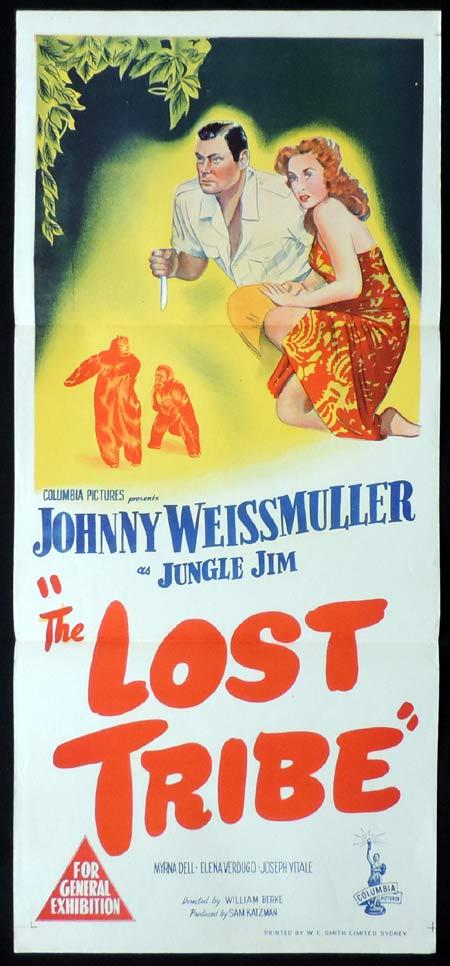 THE LOST TRIBE Original Daybill Movie poster Jungle Jim Johnny Weissmuller
