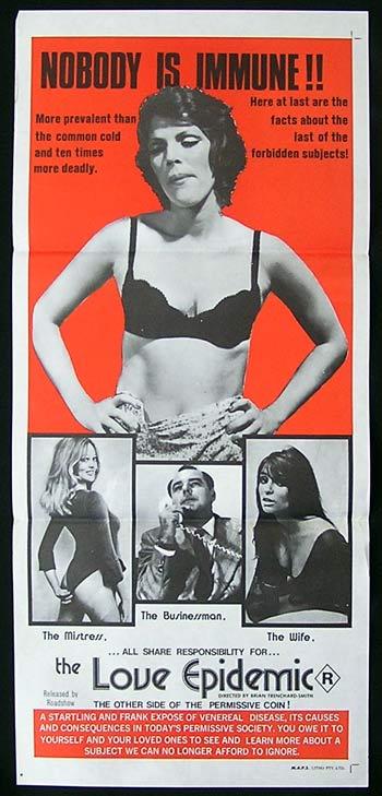 LOVE EPIDEMIC Movie Poster 1975 Ros Speirs SEXPLOITATION daybill