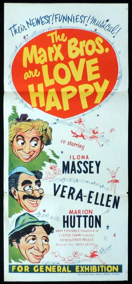 LOVE HAPPY Original Daybill Movie Poster The Marx Borthers