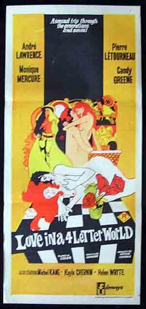 LOVE IN A 4 LETTER WORLD ’70 Rare Sexploitation poster