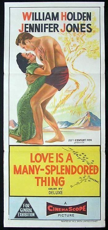 LOVE IS A MANY SPENDORED THING 1955 Daybill Movie Poster William Holden Jennifer Jones