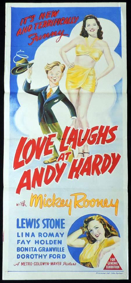 LOVE LAUGHS AT ANDY HARDY Original Daybill Movie Poster Mickey Rooney