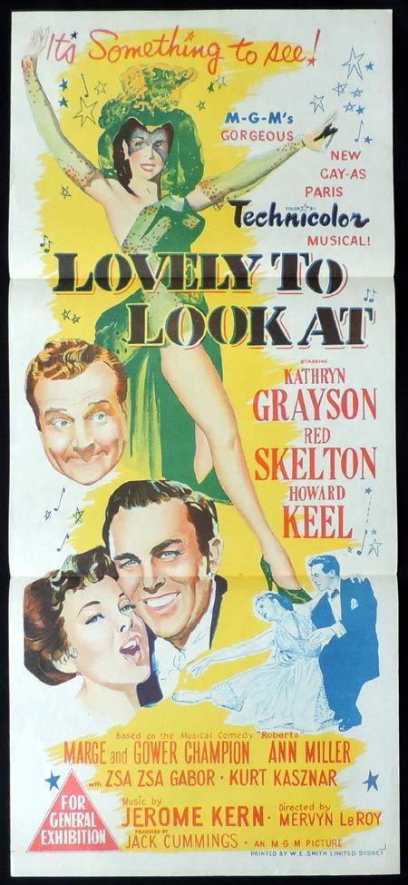 LOVELY TO LOOK AT Original Daybill Movie Poster Kathryn Grayson Red Skelton