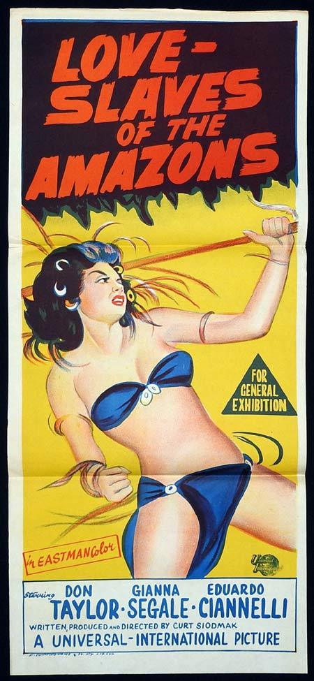 LOVE SLAVES OF THE AMAZONS Original Daybill Movie poster Don Taylor