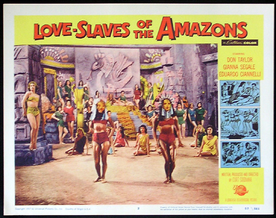 LOVE SLAVES OF THE AMAZON Lobby card 2 1957 Jungle Women
